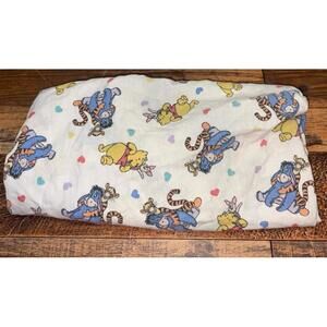 Vintage Winnie the Pooh & Friends Fitted Crib Sheet Disney 1998 Little Bedding